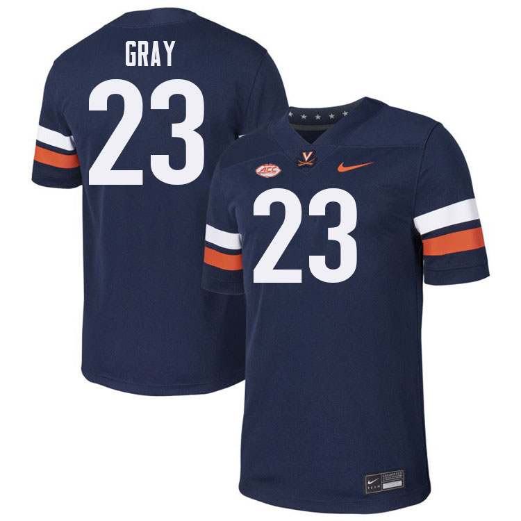 Virginia Cavaliers #23 Kevon Gray College Football Jerseys Stitched-Navy